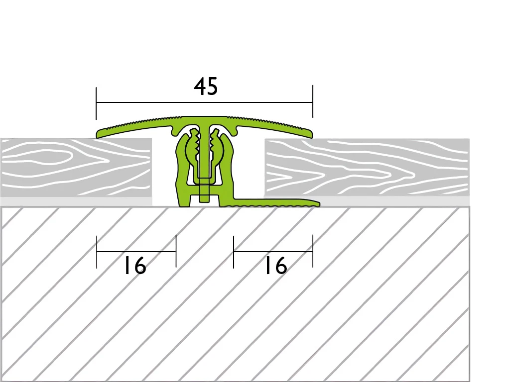 Proline Profilé De Transition PROVARIO Universal XL Aluminium Anodisé Champagne 2 Proline Profilé De Transition PROVARIO Universal XL Aluminium Anodisé Champagne – Image 2