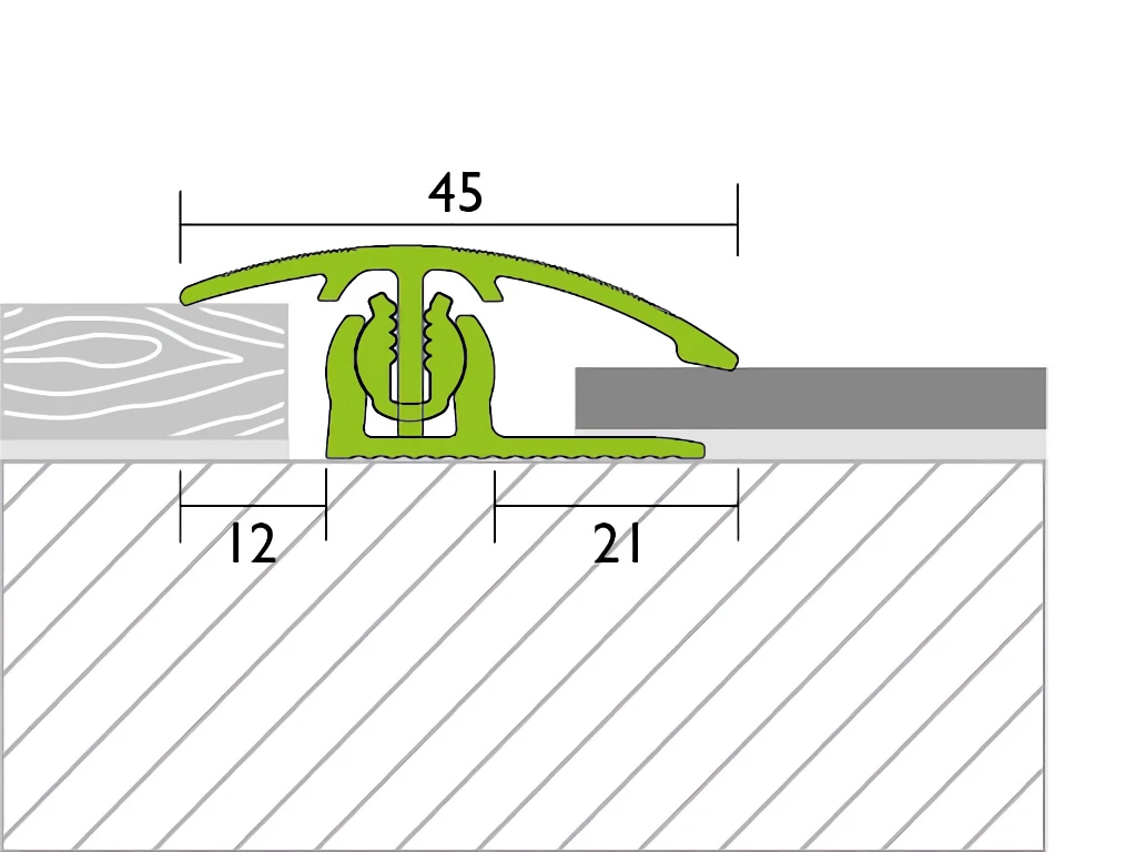 Proline Profilé D'adaptation PROVARIO Universal Aluminium Anodisé Acier Inoxydable 2 Proline Profilé D'adaptation PROVARIO Universal Aluminium Anodisé Acier Inoxydable – Image 2